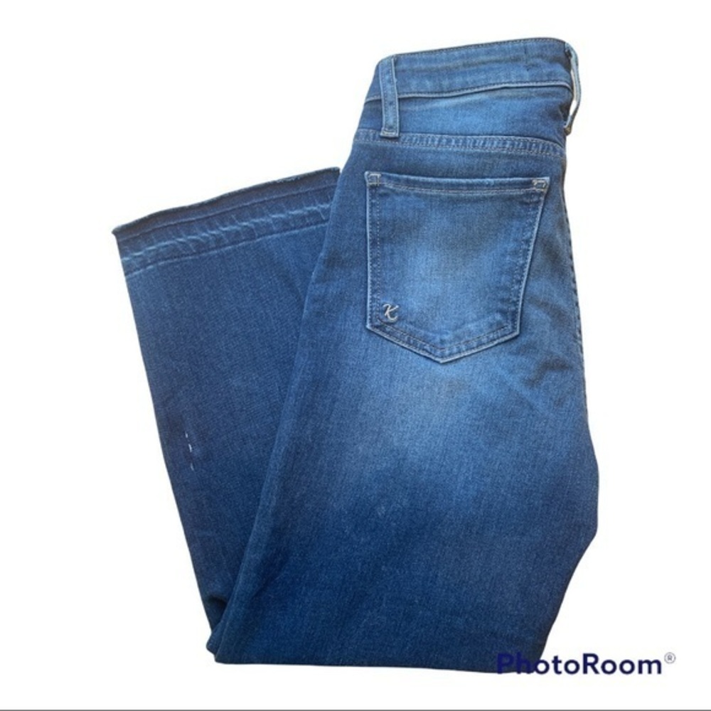 KUT From The Kloth Greta High Rise Crop Culotte frayed hem jeans